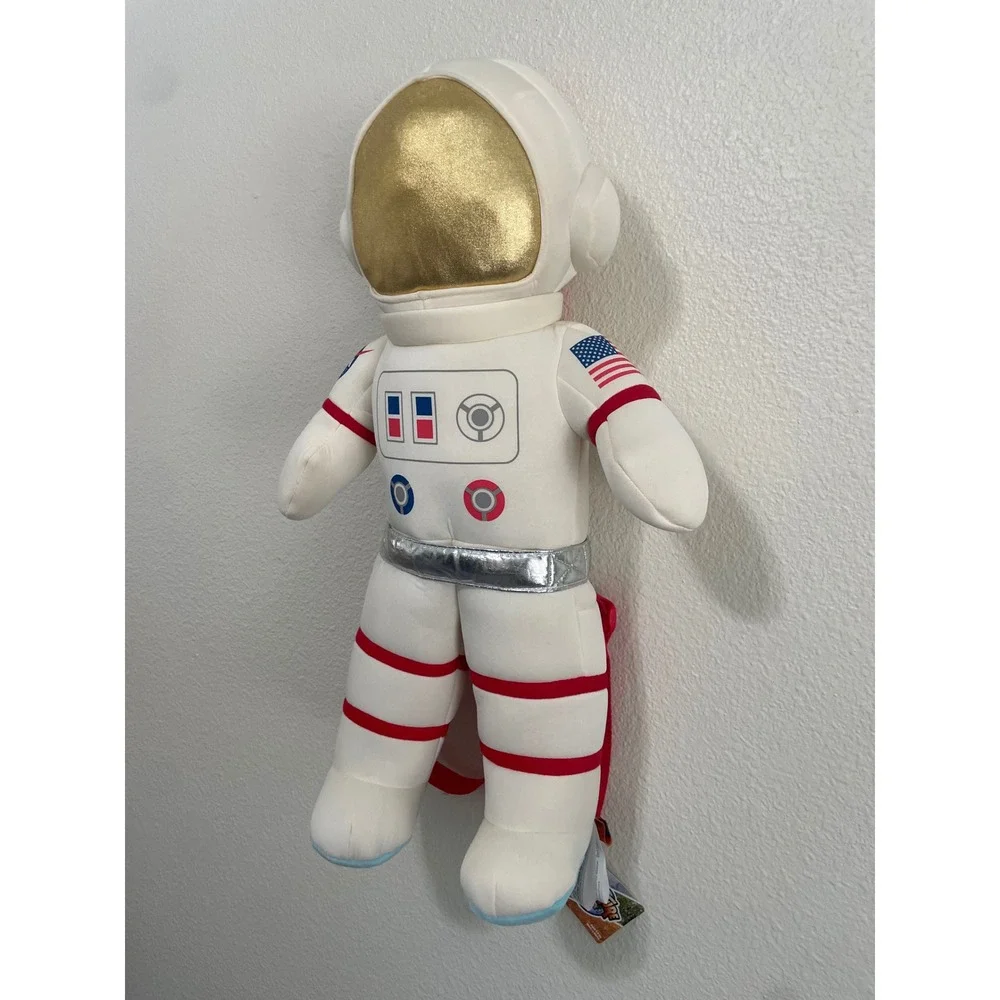 NASA Astronaut Plush Backpack Kids White Gold‎ Spaceman 21in Adventure Planet